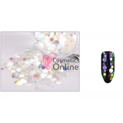 Paiete pentru decor unghii TS01 Transparente cu Reflexii - Buline Mixt